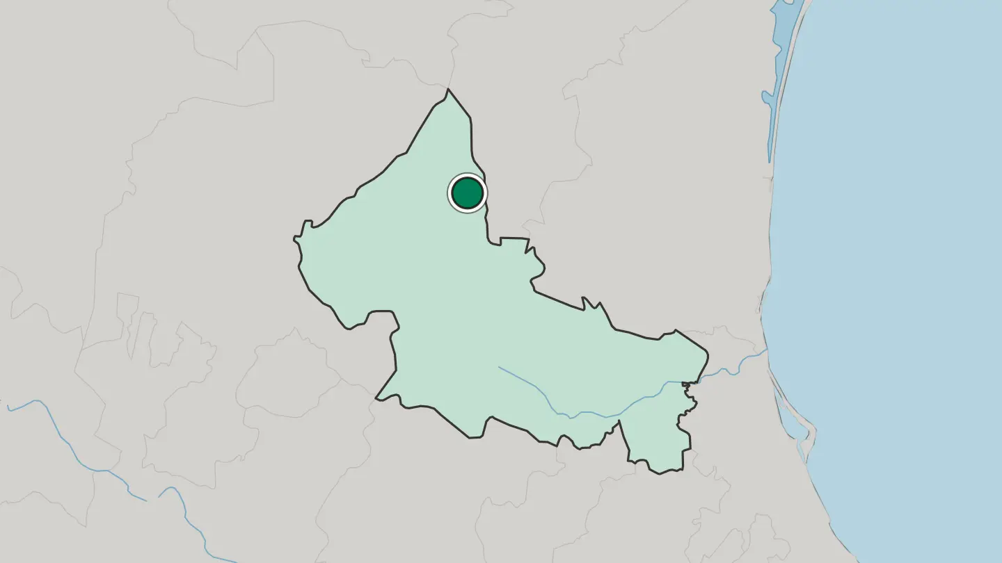 Map of Matehuala in Mexico