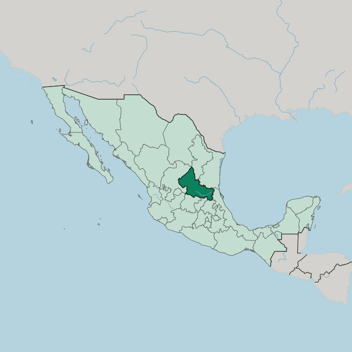 Map showing Estado de San Luis Potosí — In Mexico