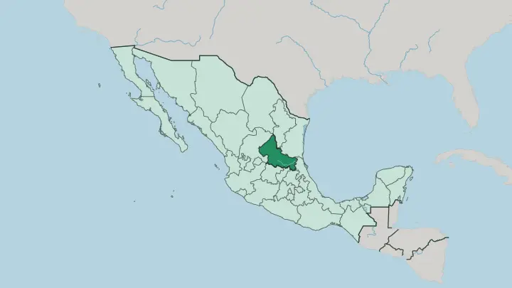 Map of Estado de San Luis Potosí in Mexico