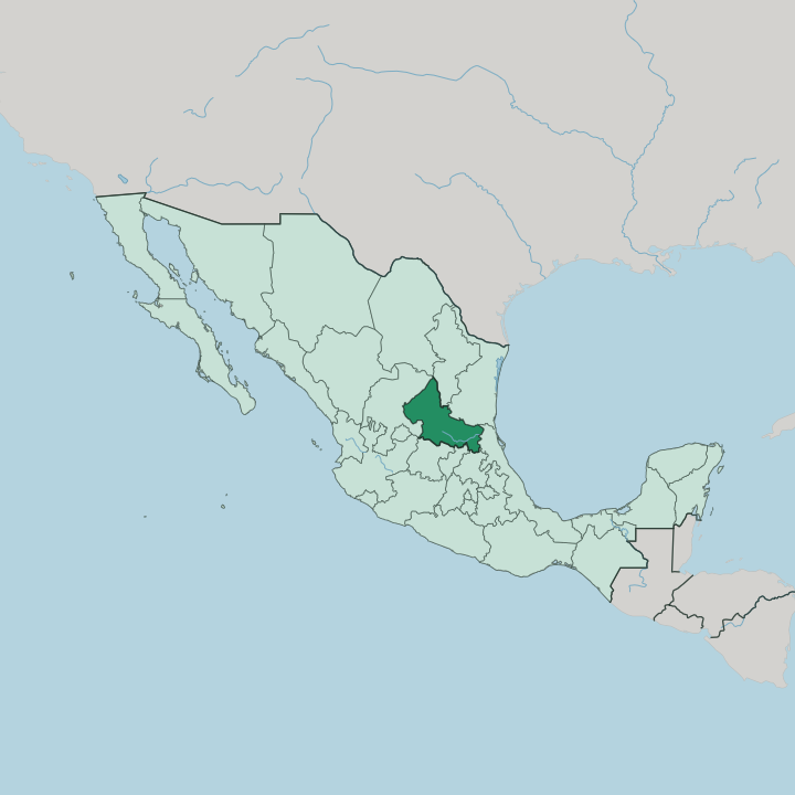 Map showing Estado de San Luis Potosí — In Mexico
