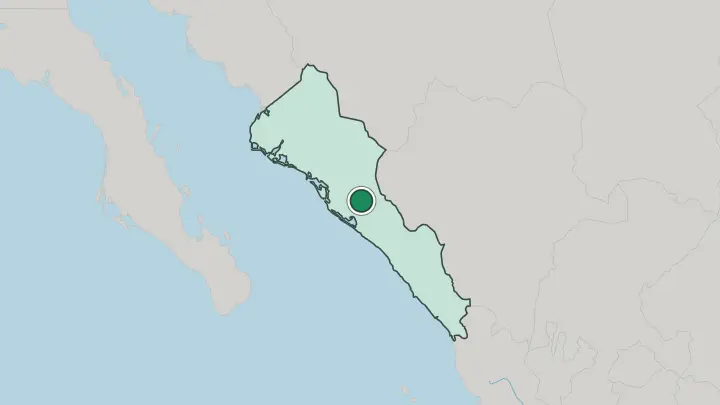 Map of Culiacán in Mexico