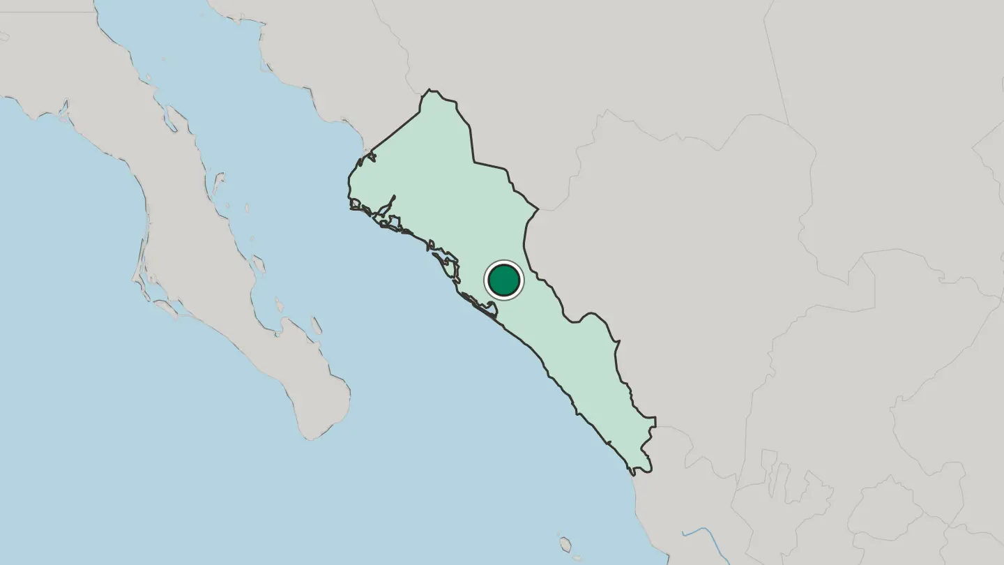 Map of Culiacán in Mexico