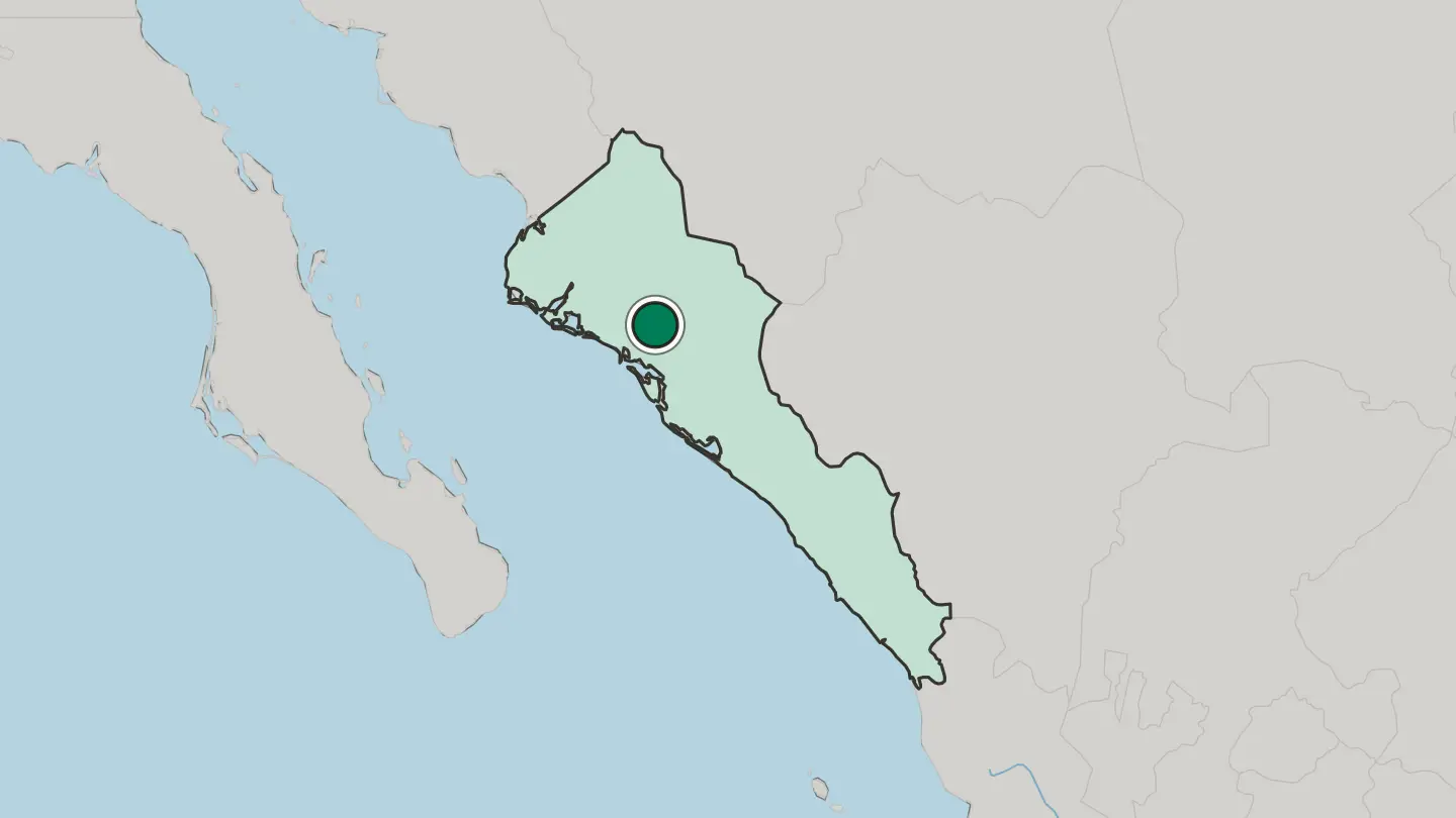 Map of Guamúchil in Mexico