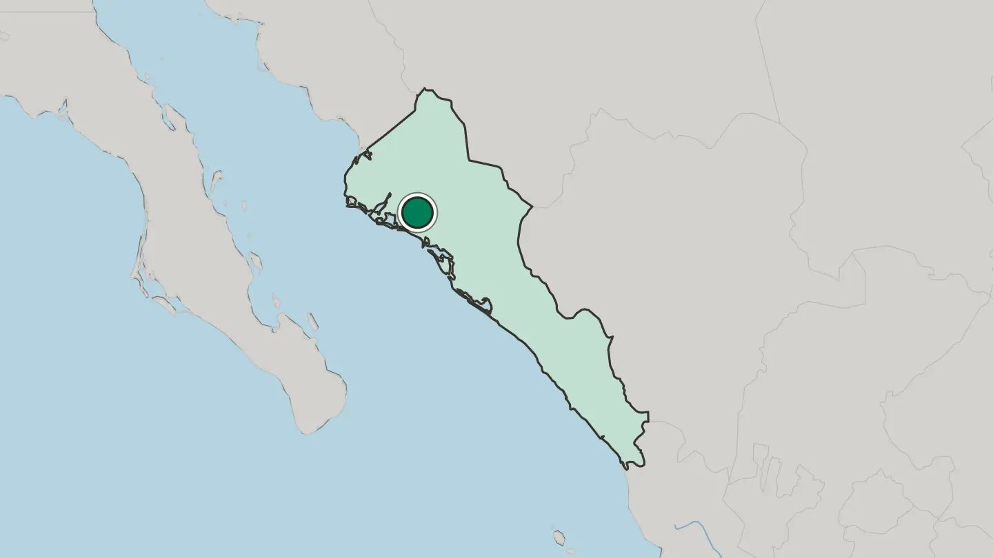 Map of Guasave in Mexico