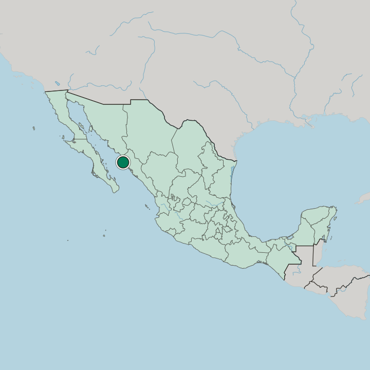 Map showing Los Mochis — In Mexico