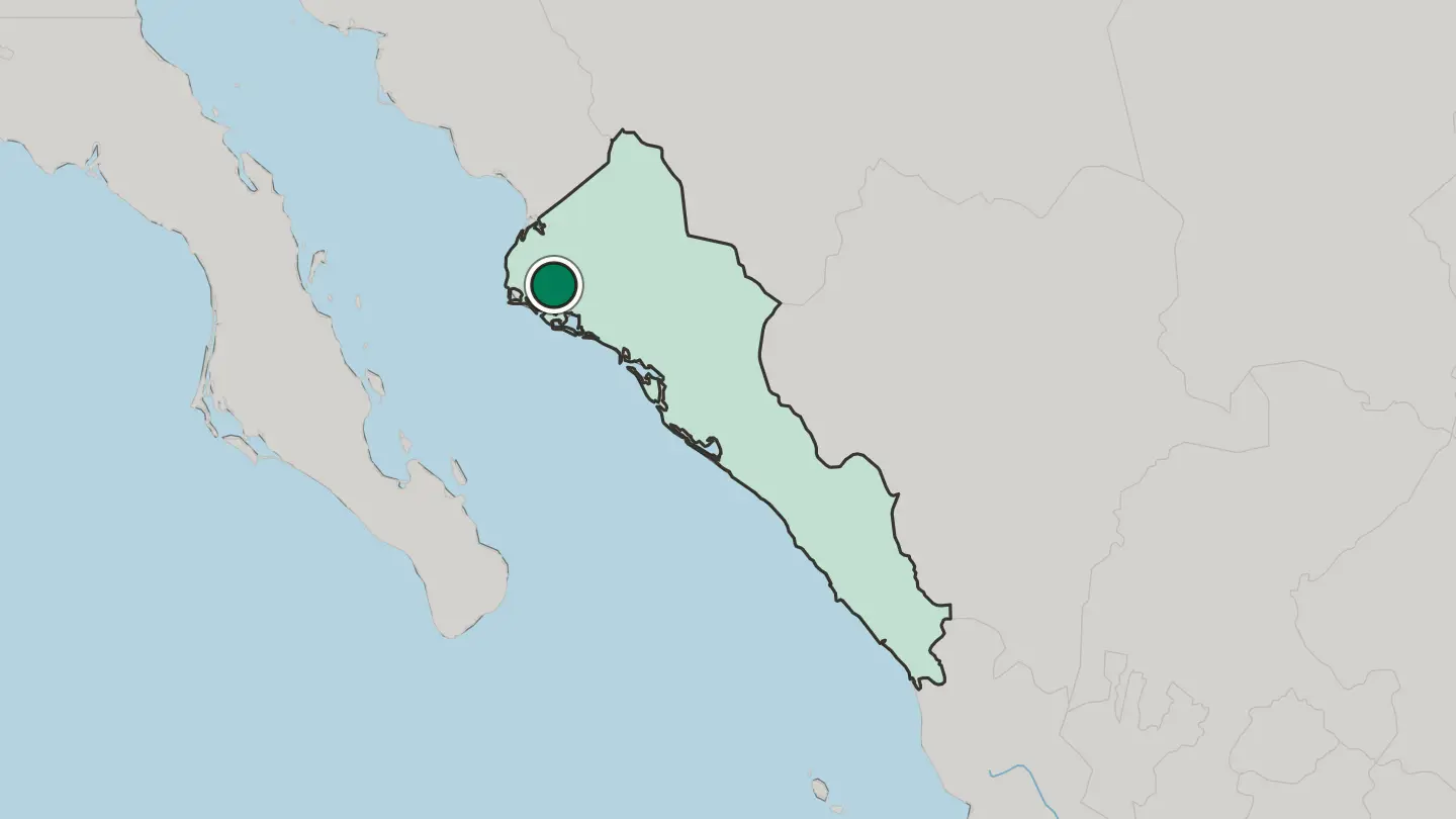 Map of Los Mochis in Mexico