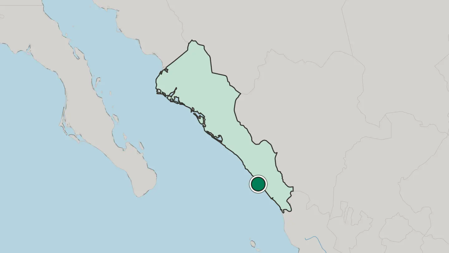 Map of Mazatlán in Mexico