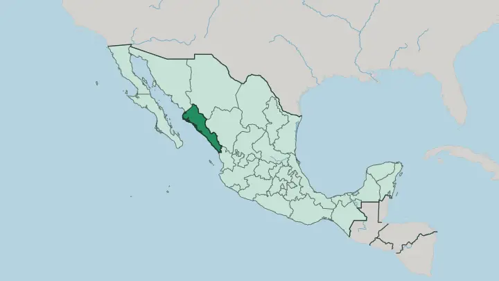 Map of Estado de Sinaloa in Mexico