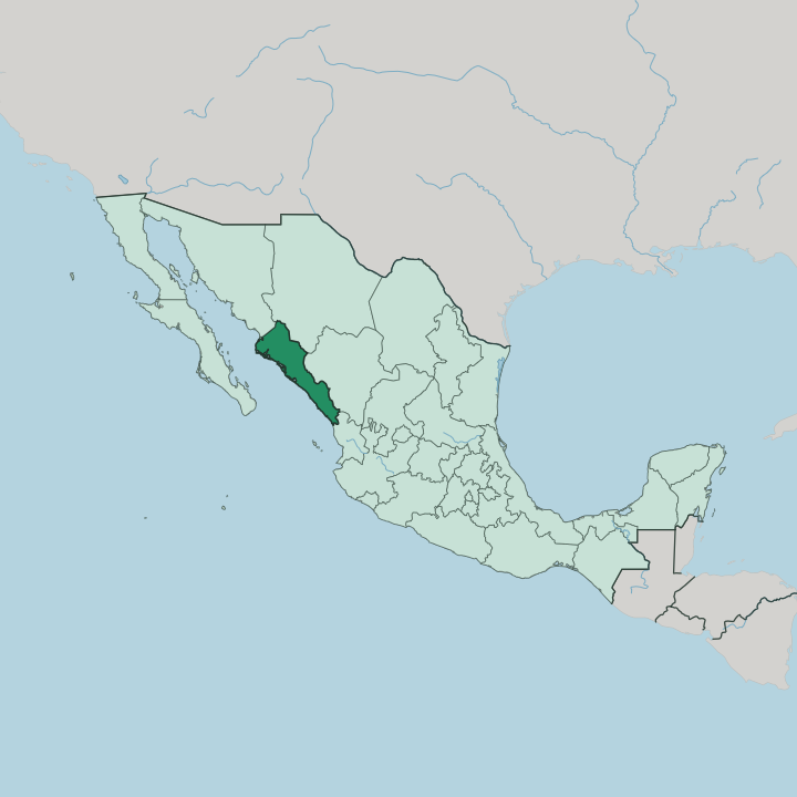 Map showing Estado de Sinaloa — In Mexico