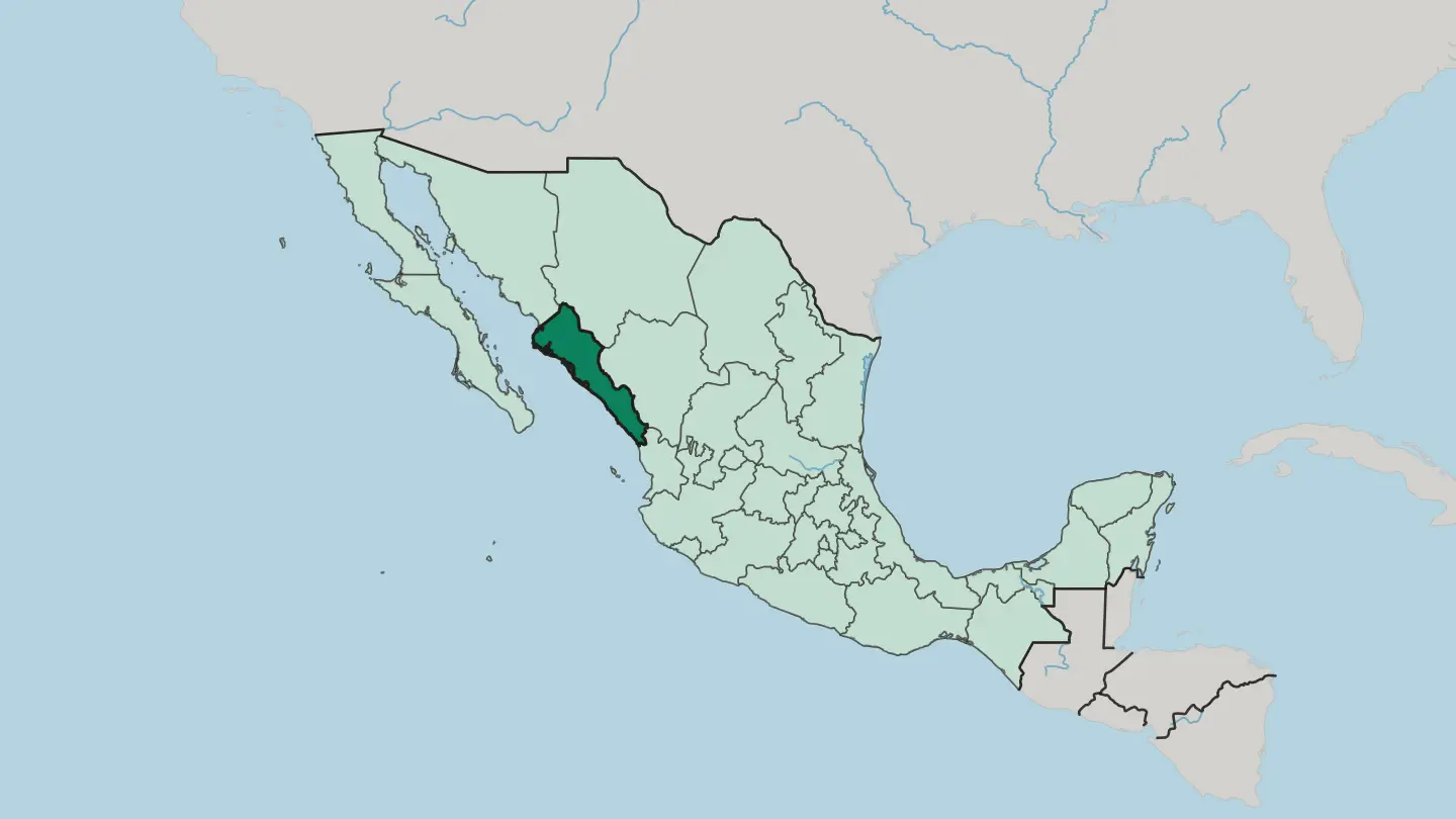 Map of Estado de Sinaloa in Mexico