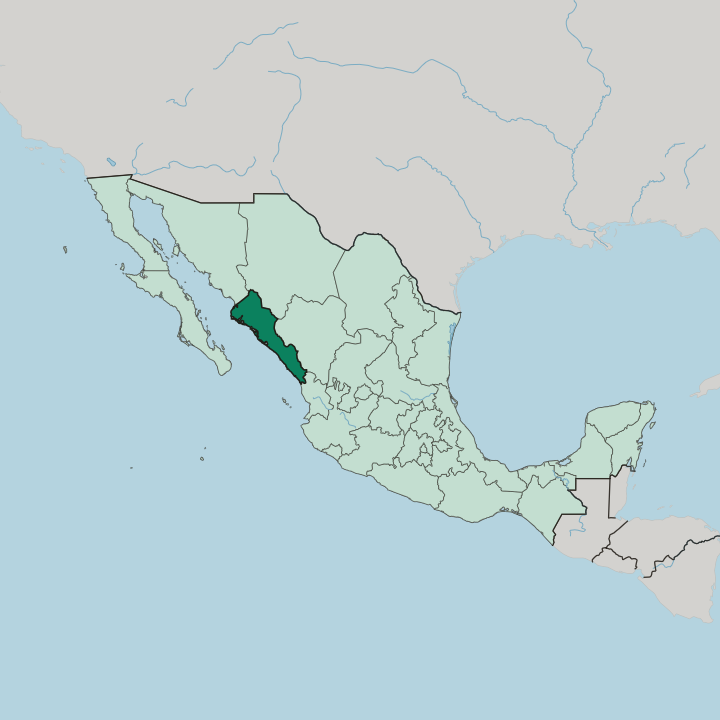 Map showing Estado de Sinaloa — In Mexico