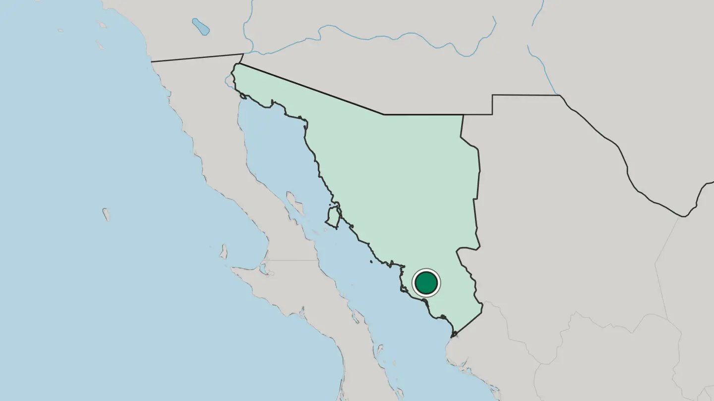 Map of Ciudad Obregón in Mexico