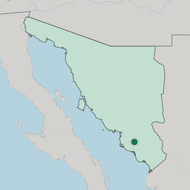 Map showing Ciudad Obregón — In Estado de Sonora