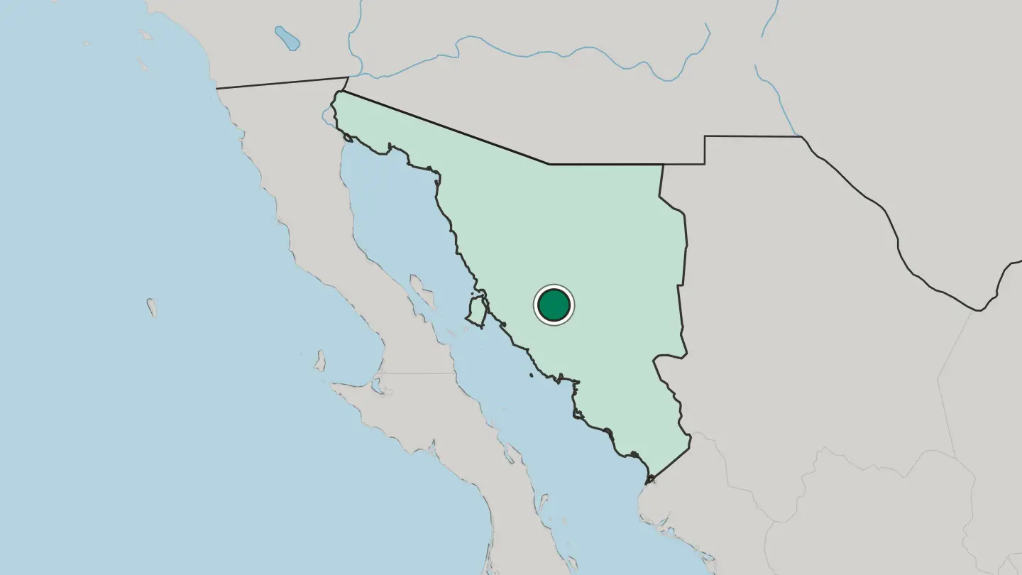 Map of Hermosillo in Mexico