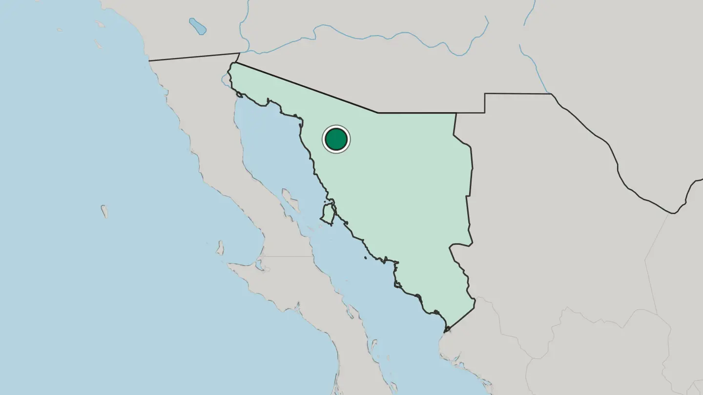 Map of Heroica Caborca in Mexico