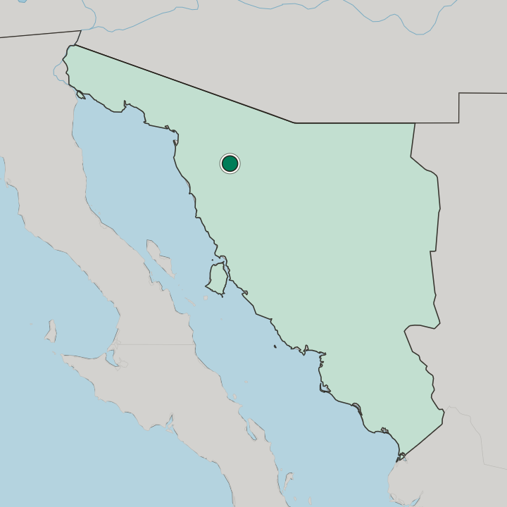 Map showing Heroica Caborca — In Estado de Sonora