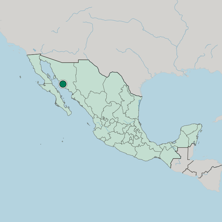 Map showing Heroica Guaymas — In Mexico