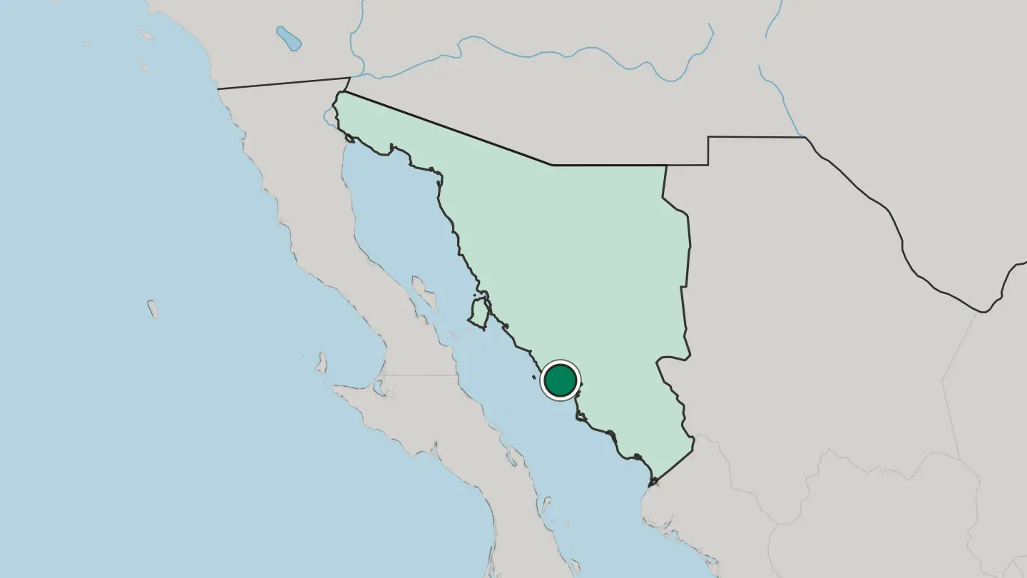 Map of Heroica Guaymas in Mexico