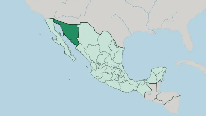Map of Estado de Sonora in Mexico