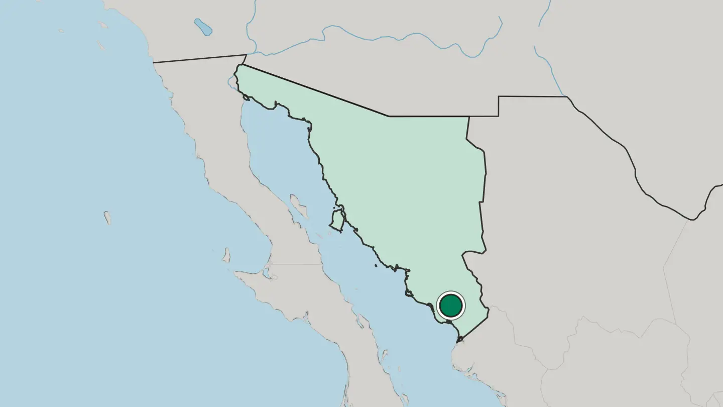 Map of Navojoa in Mexico