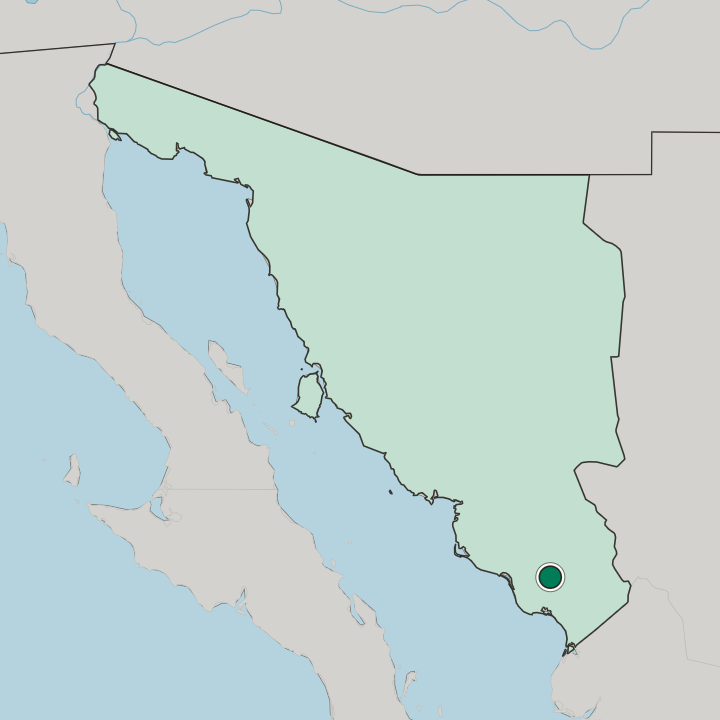 Map showing Navojoa — In Estado de Sonora