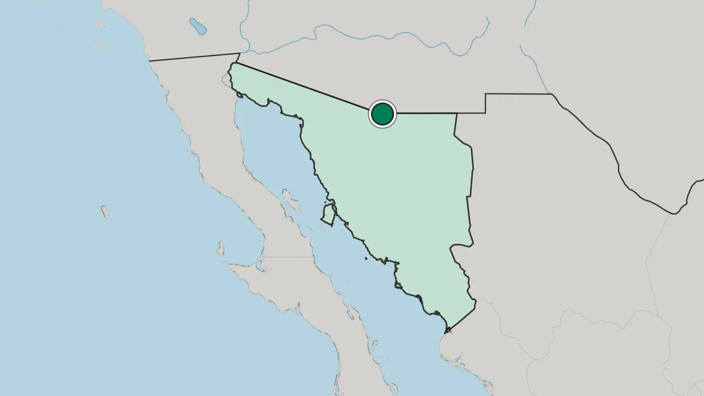 Map of Nogales in Mexico