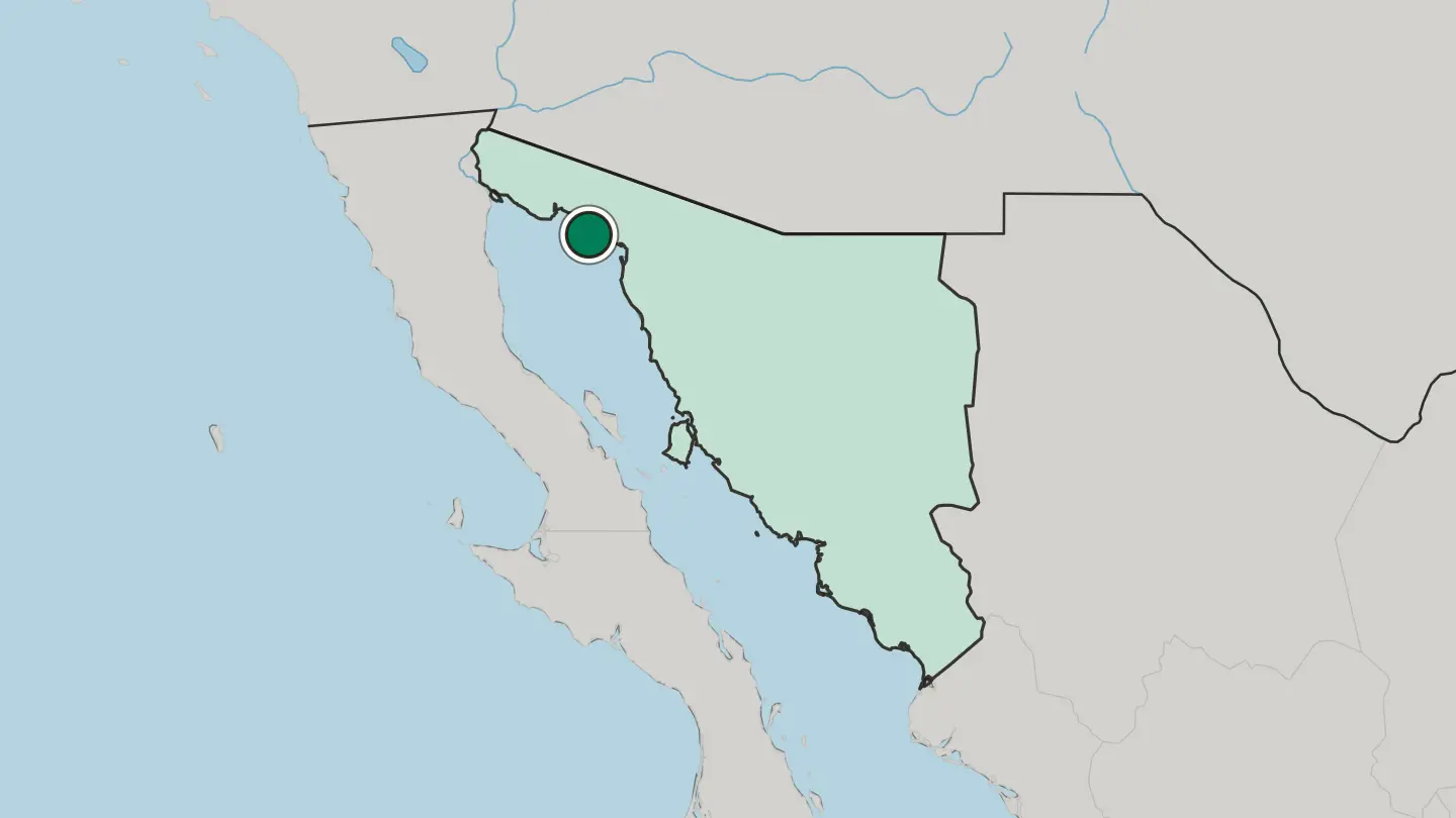 Map of Puerto Peñasco in Mexico