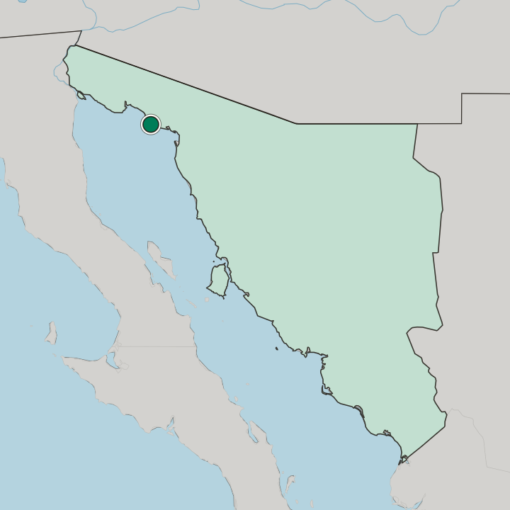 Map showing Puerto Peñasco — In Estado de Sonora