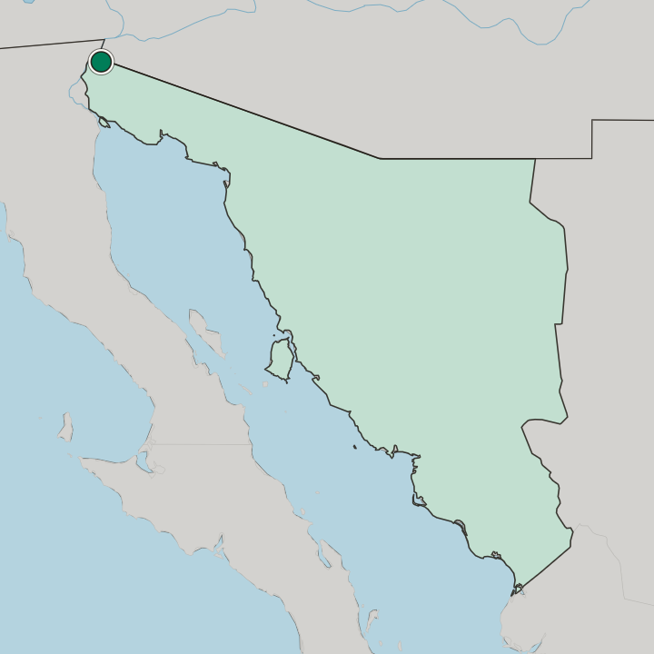 Map showing San Luis Río Colorado — In Estado de Sonora