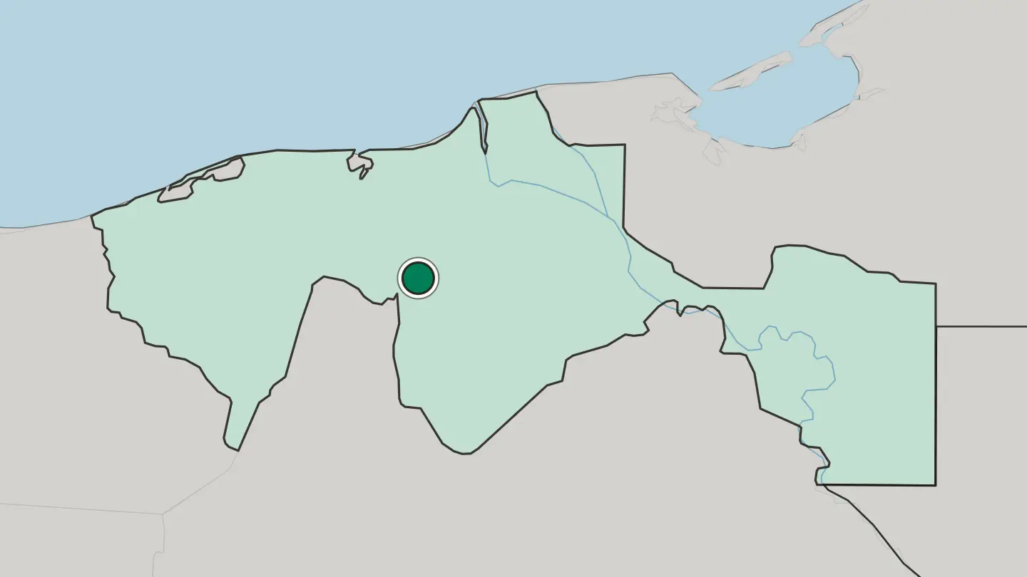 Map of Villahermosa in Mexico