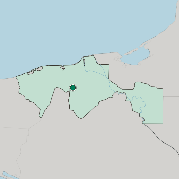 Map showing Villahermosa — In Estado de Tabasco