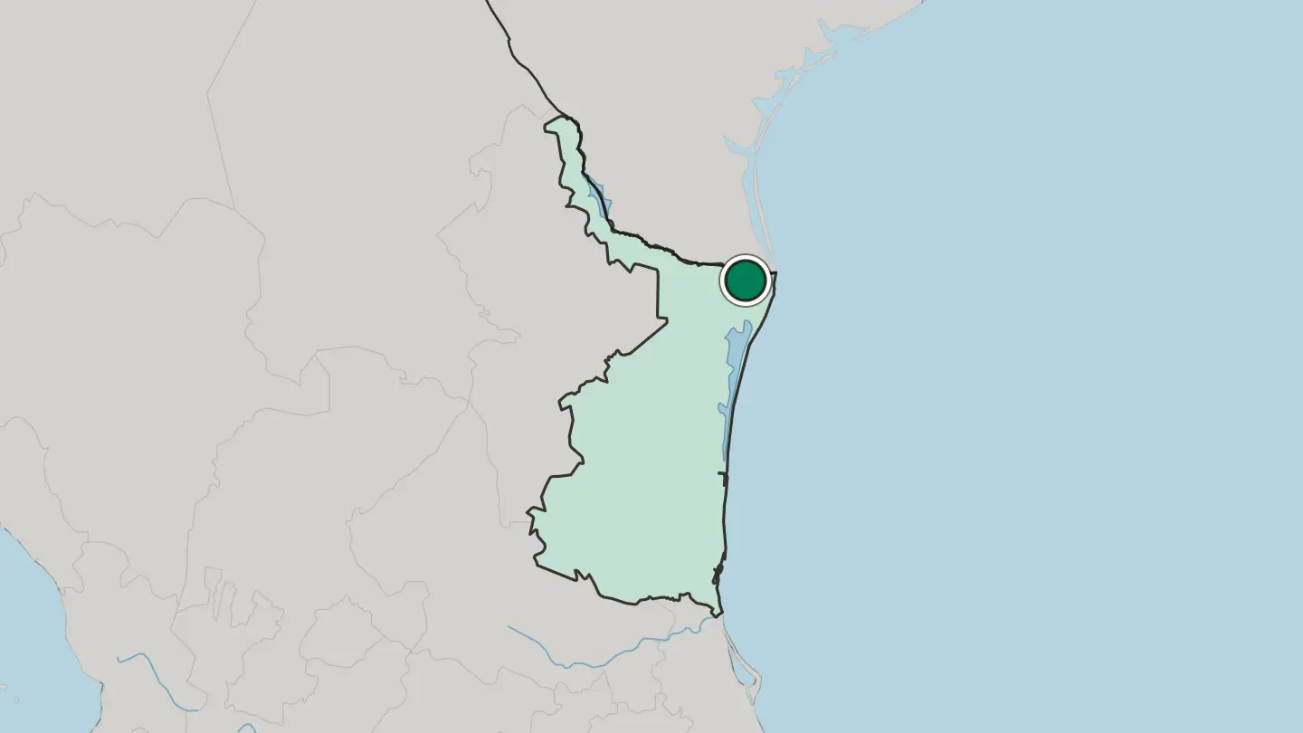 Map of Heroica Matamoros in Mexico
