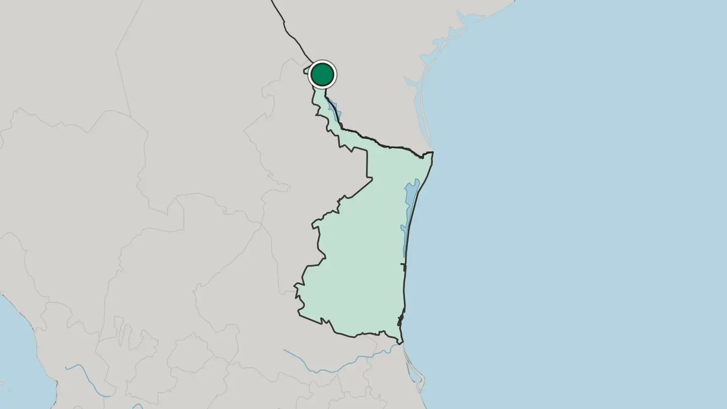 Map of Nuevo Laredo in Mexico