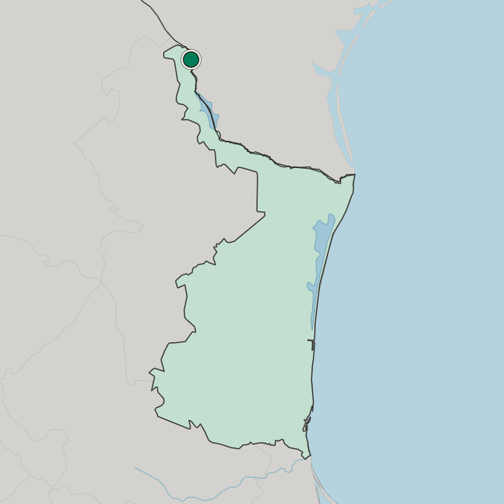 Map showing Nuevo Laredo — In Estado de Tamaulipas