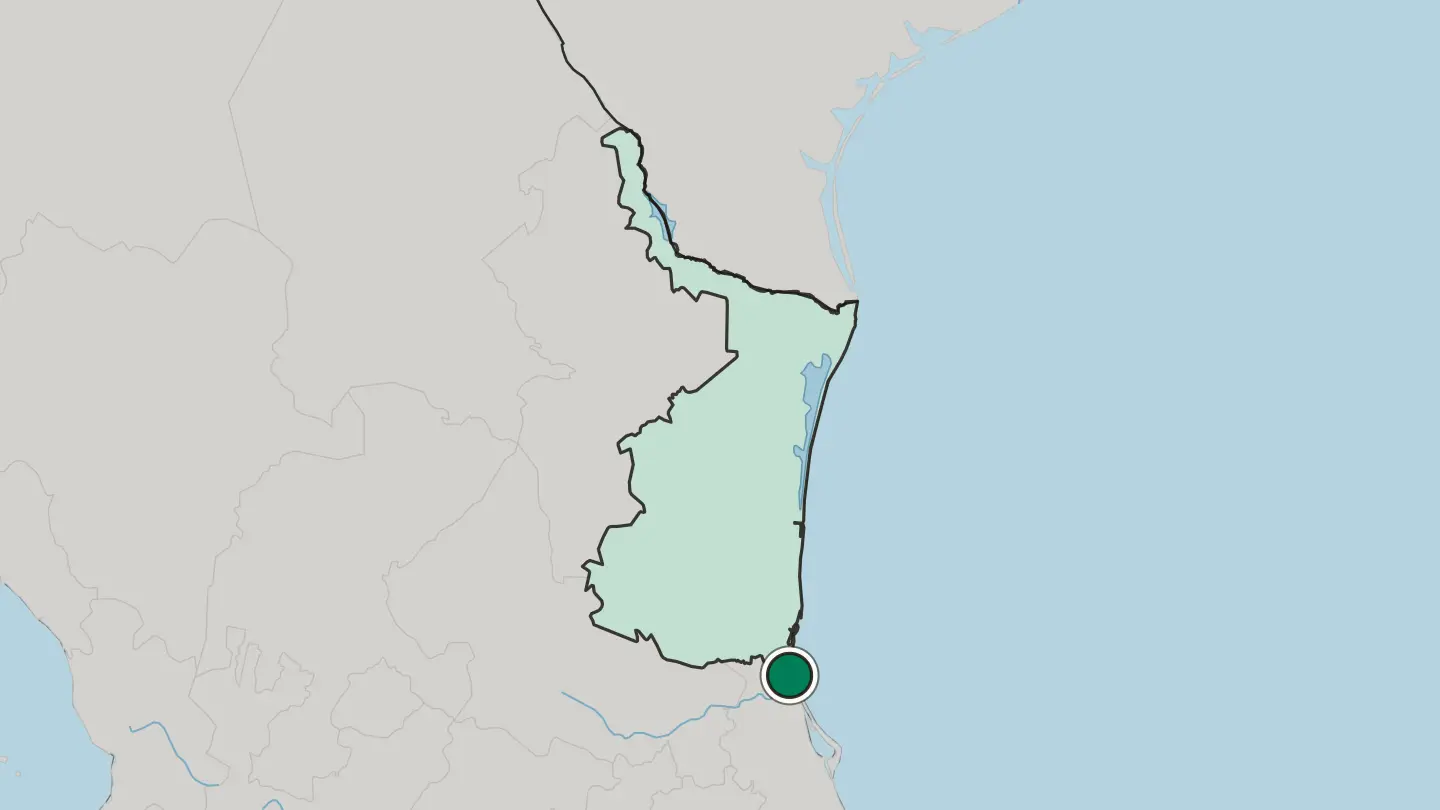 Map of Tampico in Mexico