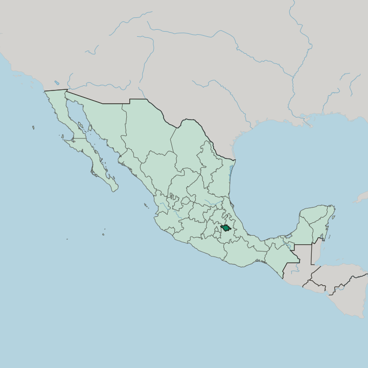 Map showing Estado de Tlaxcala — In Mexico