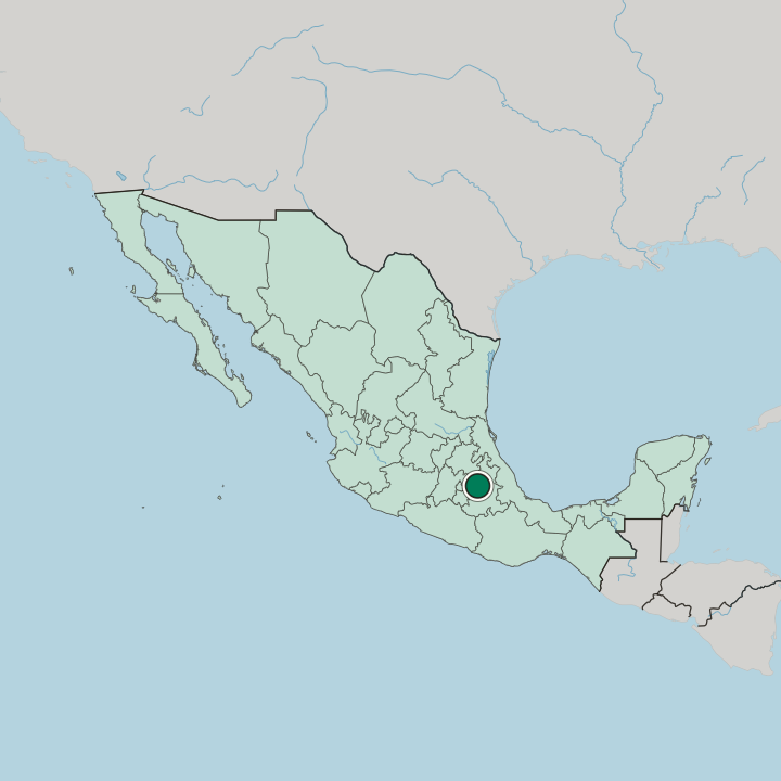 Map showing Tlaxcala — In Mexico