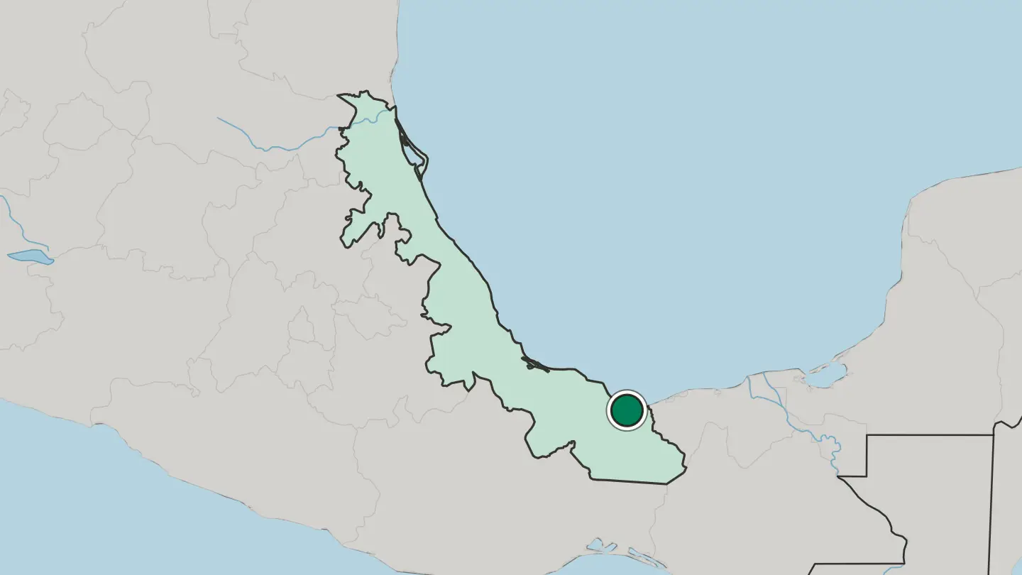 Map of Coatzacoalcos in Mexico