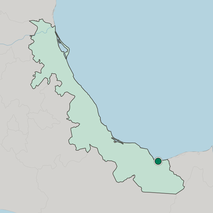 Map showing Coatzacoalcos — In Estado de Veracruz-Llave