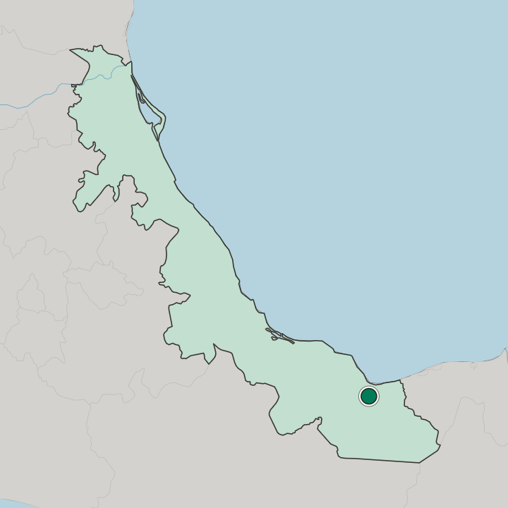 Map showing Minatitlán — In Estado de Veracruz-Llave