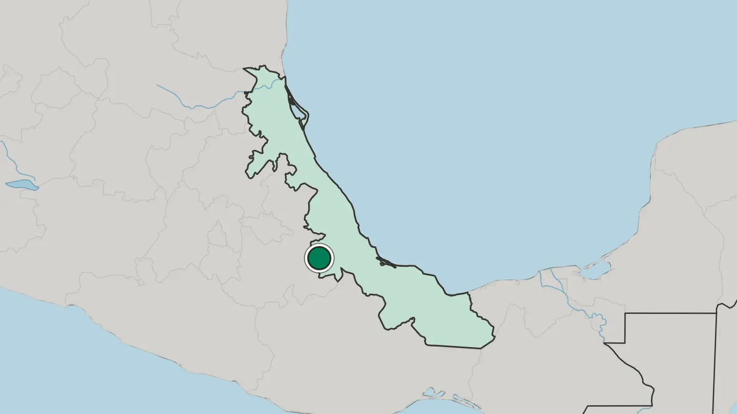 Map of Orizaba in Mexico