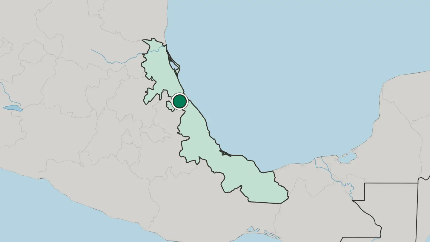 Map of Papantla de Olarte in Mexico