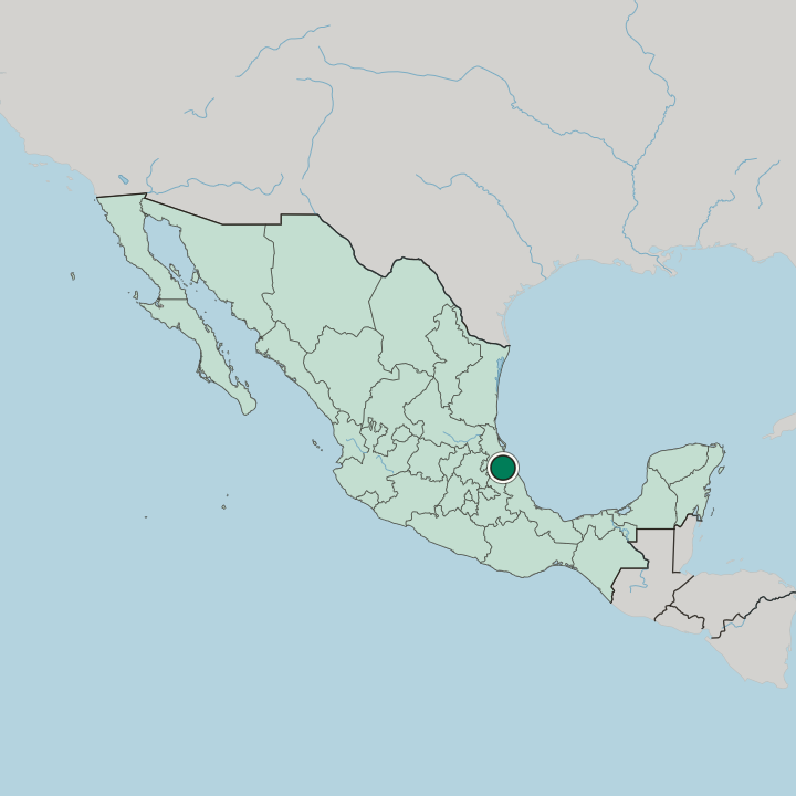 Map showing Poza Rica de Hidalgo — In Mexico
