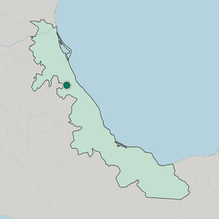 Map showing Poza Rica de Hidalgo — In Estado de Veracruz-Llave
