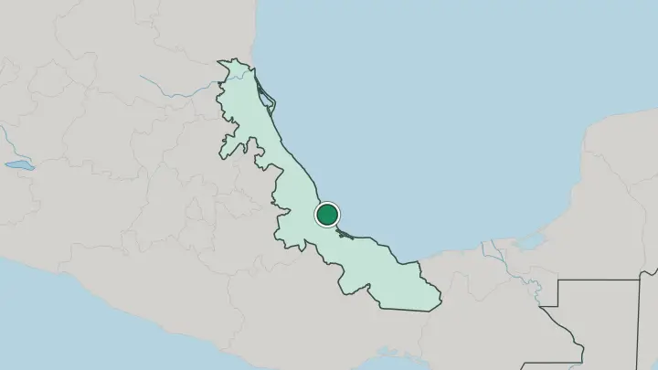 Map of Veracruz in Mexico