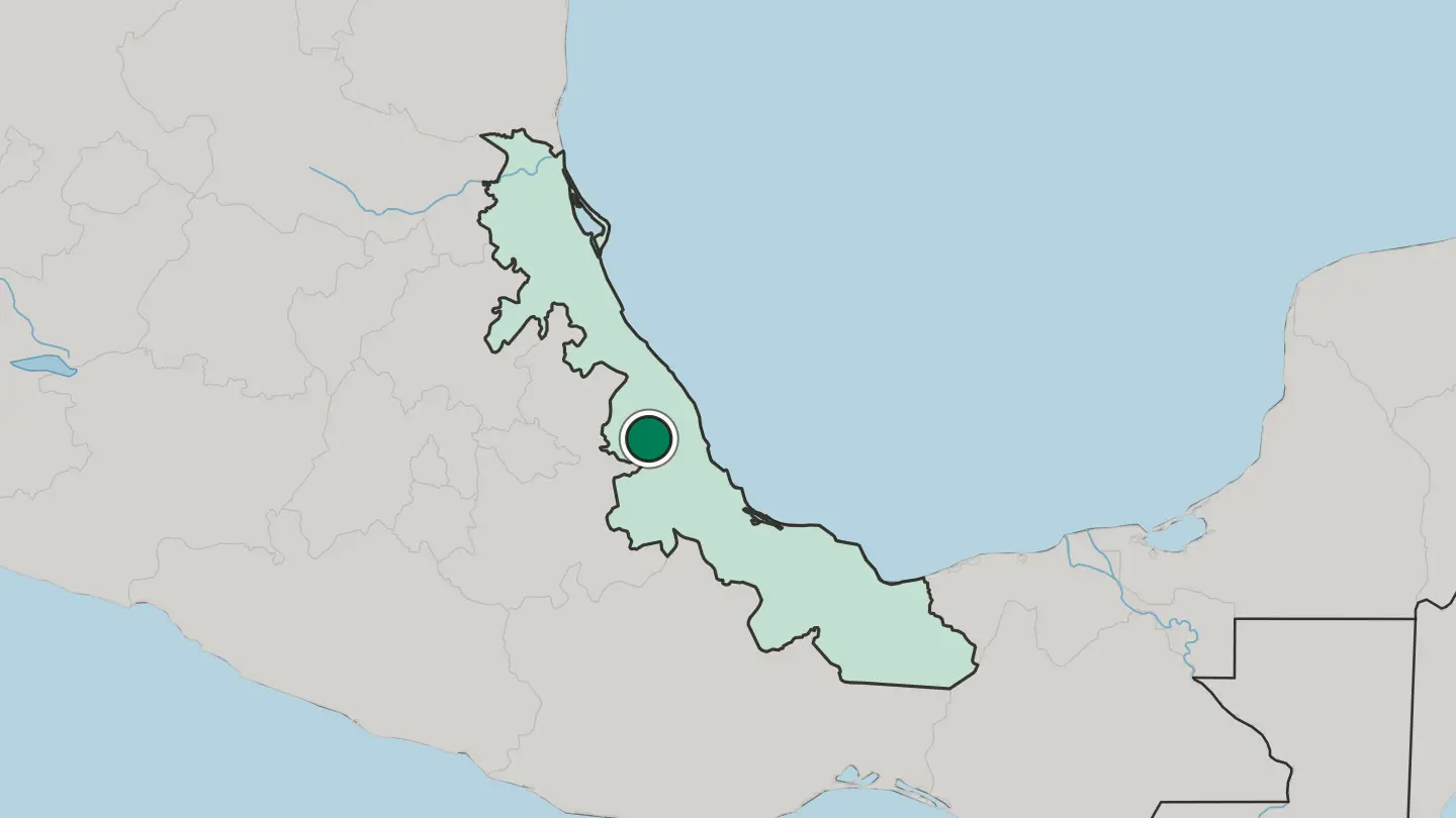 Map of Xalapa de Enríquez in Mexico