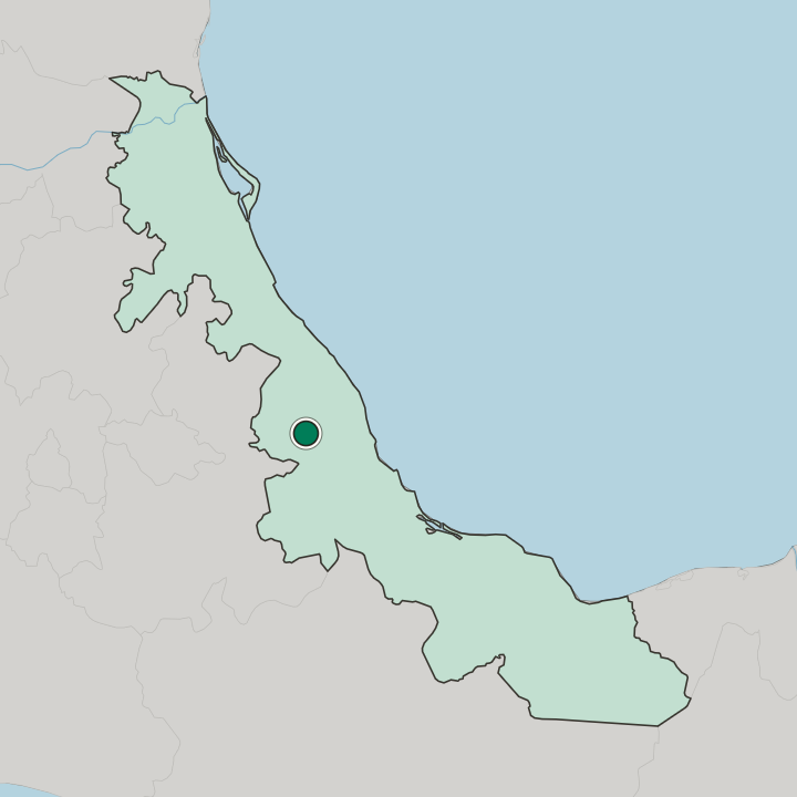 Map showing Xalapa de Enríquez — In Estado de Veracruz-Llave