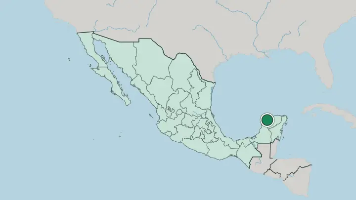 Map of Mérida in Mexico