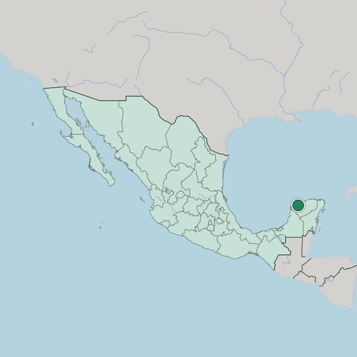 Map showing Mérida — In Mexico