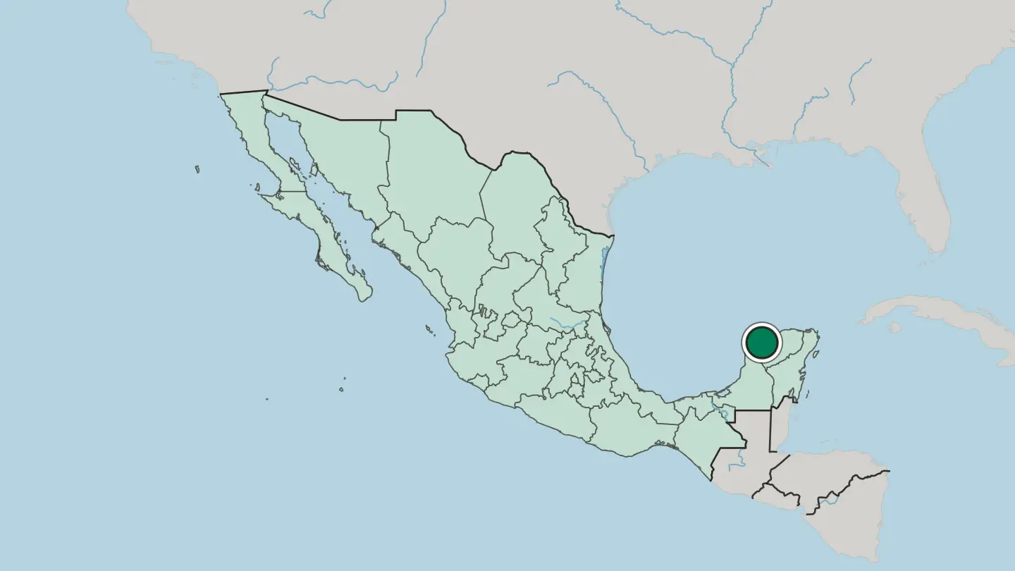 Map of Mérida in Mexico